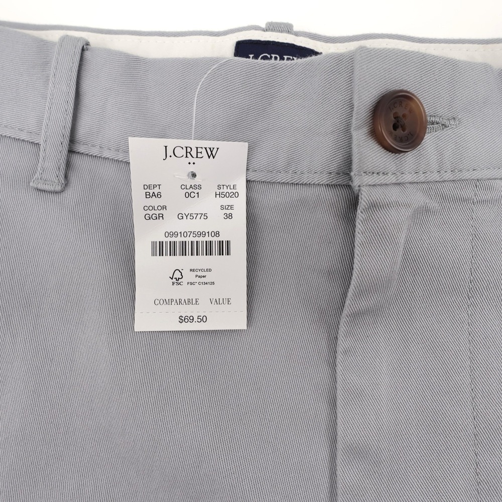 NEW J Crew 9" Inseam Chino Shorts Grey Mens 38 MSRP $69.50